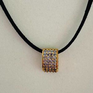 Gold Plated Sterling CZ Slide Necklace Pendant